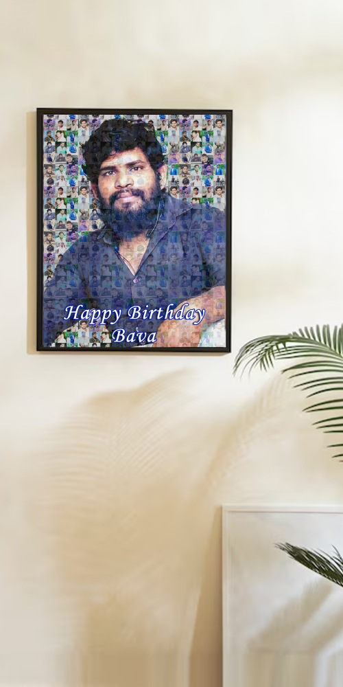 Birthday mosaic photo frame