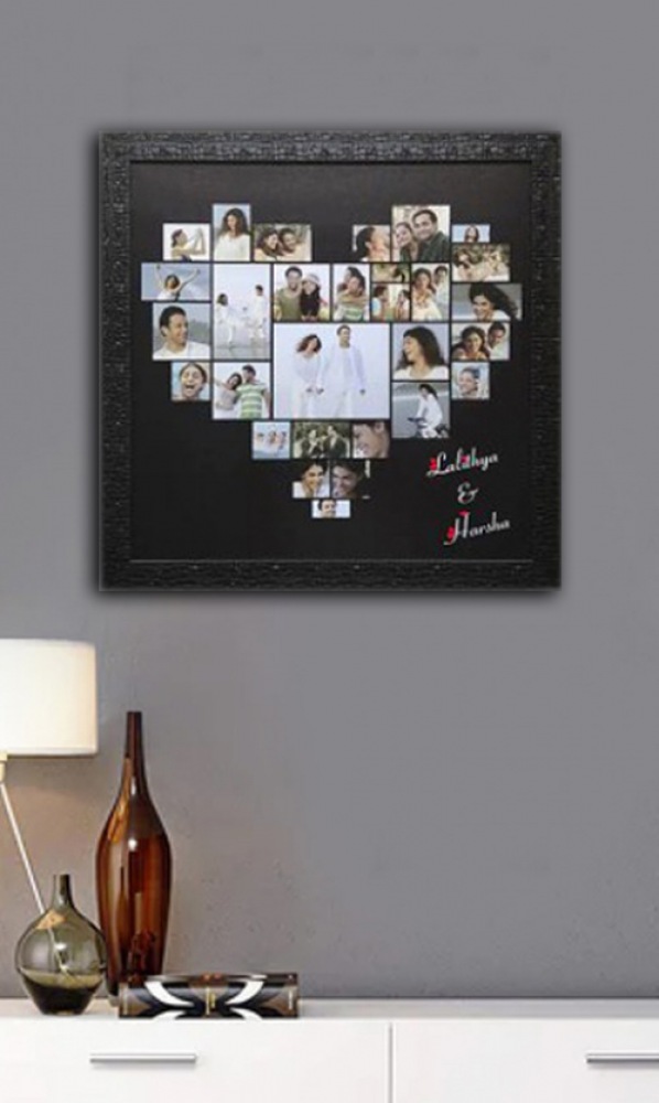 Big heart wall collage photo frame